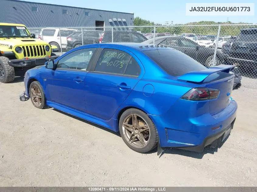 2016 Mitsubishi Lancer VIN: JA32U2FU6GU601773 Lot: 12090471
