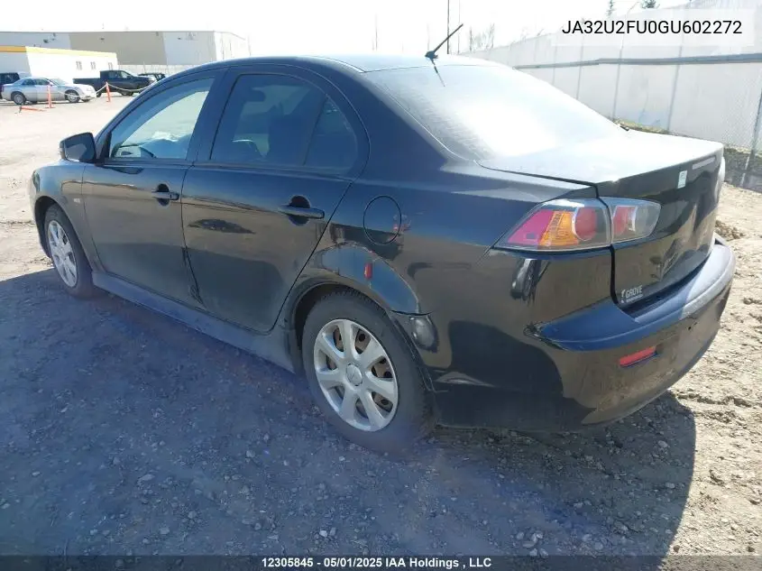 2016 Mitsubishi Lancer Es/Se Ltd VIN: JA32U2FU0GU602272 Lot: 12305845