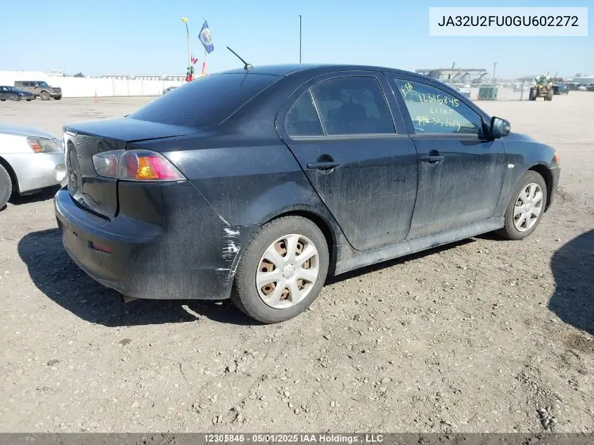 2016 Mitsubishi Lancer Es/Se Ltd VIN: JA32U2FU0GU602272 Lot: 12305845