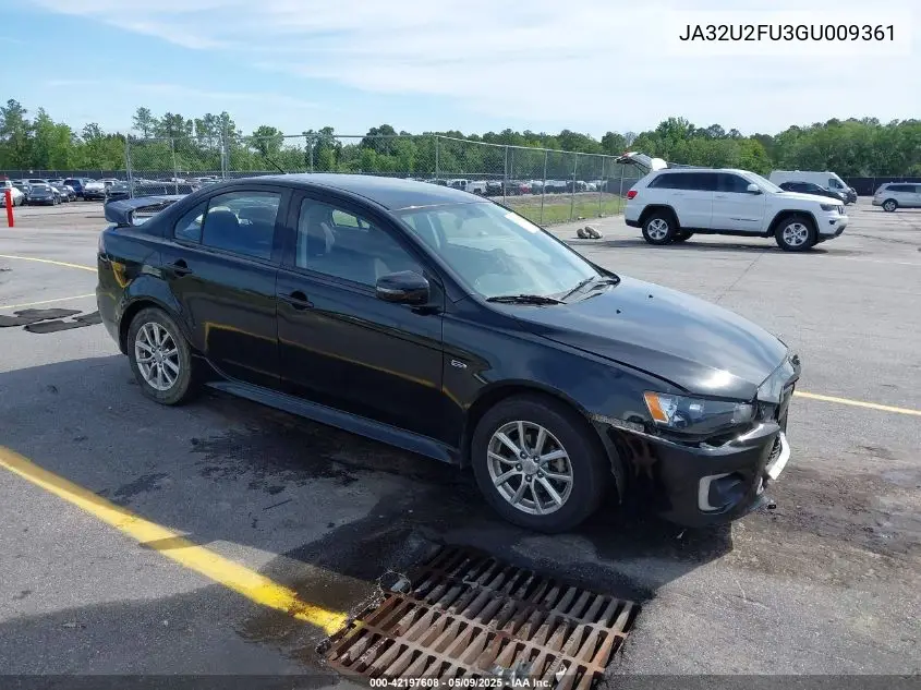 2016 Mitsubishi Lancer Es VIN: JA32U2FU3GU009361 Lot: 42197608