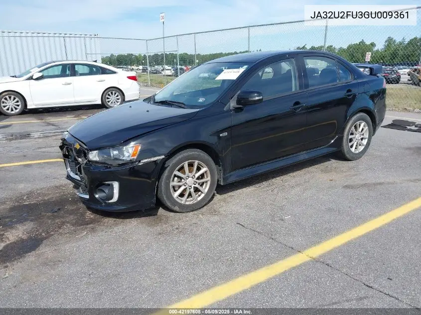 2016 Mitsubishi Lancer Es VIN: JA32U2FU3GU009361 Lot: 42197608