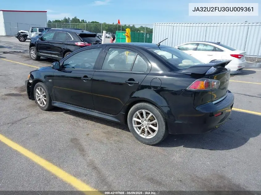 2016 Mitsubishi Lancer Es VIN: JA32U2FU3GU009361 Lot: 42197608