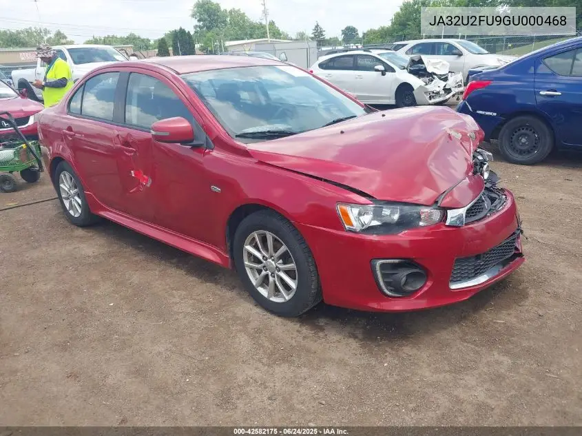 2016 Mitsubishi Lancer Es VIN: JA32U2FU9GU000468 Lot: 42582175