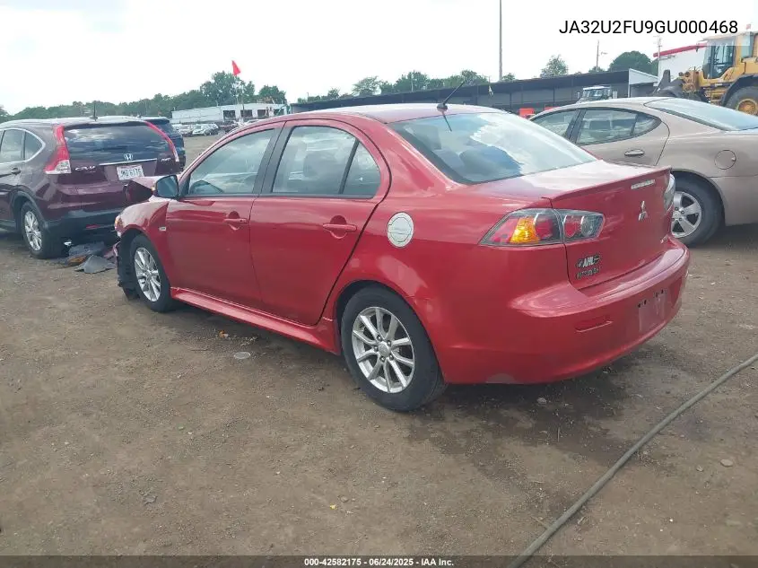 2016 Mitsubishi Lancer Es VIN: JA32U2FU9GU000468 Lot: 42582175