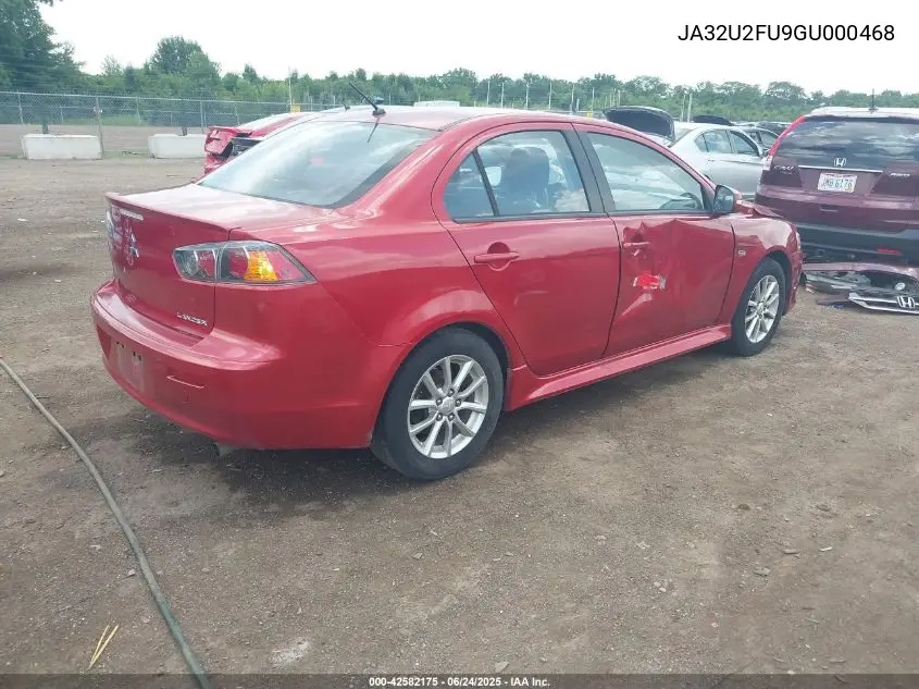 2016 Mitsubishi Lancer Es VIN: JA32U2FU9GU000468 Lot: 42582175