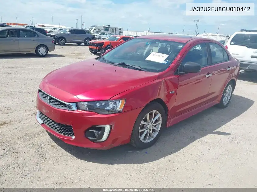 2016 Mitsubishi Lancer Es VIN: JA32U2FU8GU010442 Lot: 42620595