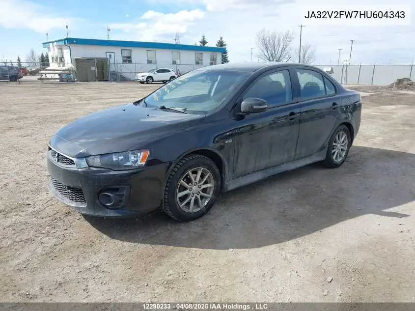 2017 Mitsubishi Lancer Es/Se/Sel VIN: JA32V2FW7HU604343 Lot: 12290233