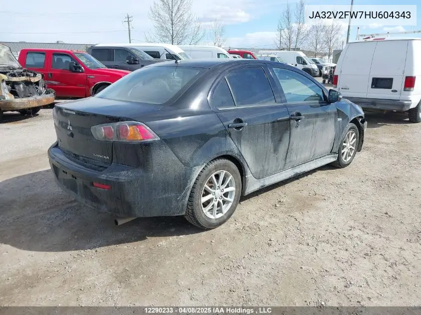 2017 Mitsubishi Lancer Es/Se/Sel VIN: JA32V2FW7HU604343 Lot: 12290233