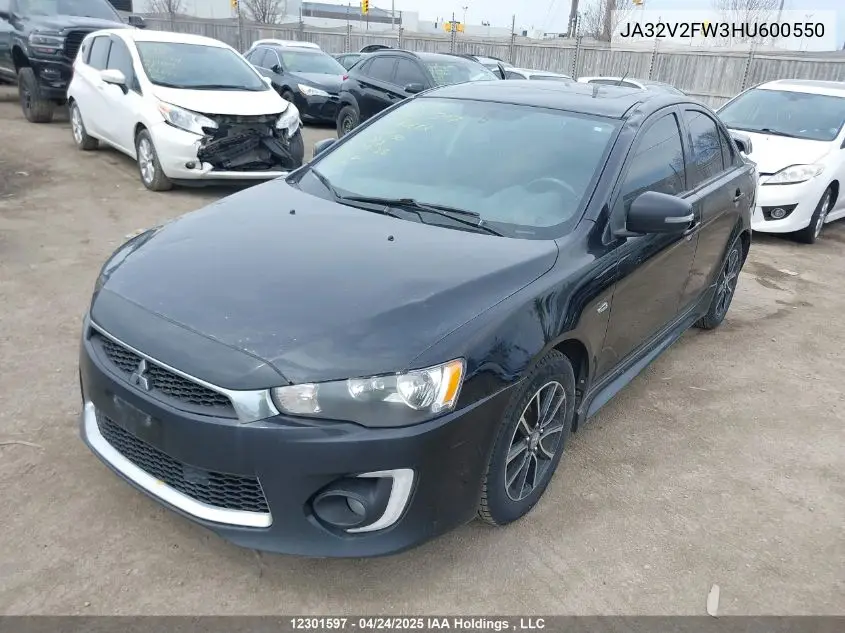 2017 Mitsubishi Lancer Es/Gts/Se Anniversary Edition/Se Black Edition/Se Ltd VIN: JA32V2FW3HU600550 Lot: 12301597