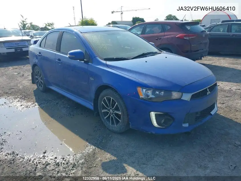 2017 Mitsubishi Lancer Es/Gts/Se Anniversary Edition/Se Black Edition/Se Ltd VIN: JA32V2FW6HU606410 Lot: 12332955