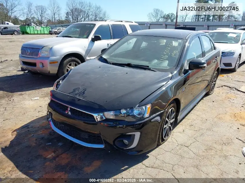 2017 Mitsubishi Lancer Es VIN: JA32U2FU6HU002745 Lot: 41650282
