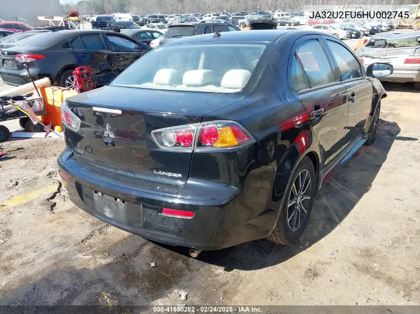 2017 Mitsubishi Lancer Es VIN: JA32U2FU6HU002745 Lot: 41650282