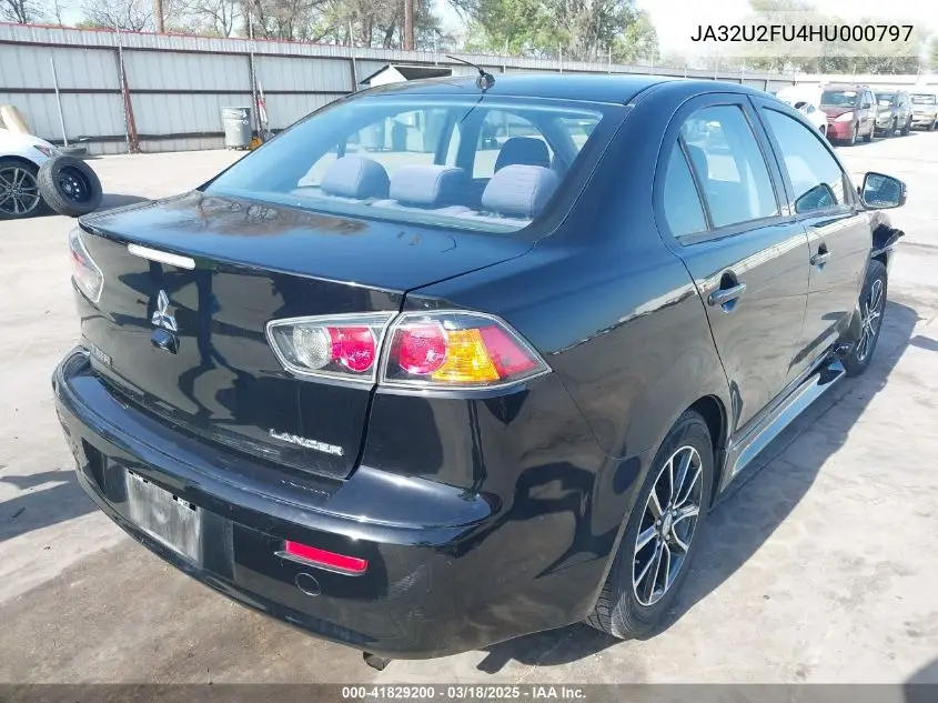 2017 Mitsubishi Lancer Es VIN: JA32U2FU4HU000797 Lot: 41829200