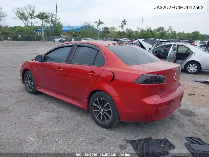 2017 Mitsubishi Lancer Es VIN: JA32U2FU4HU012562 Lot: 41847065