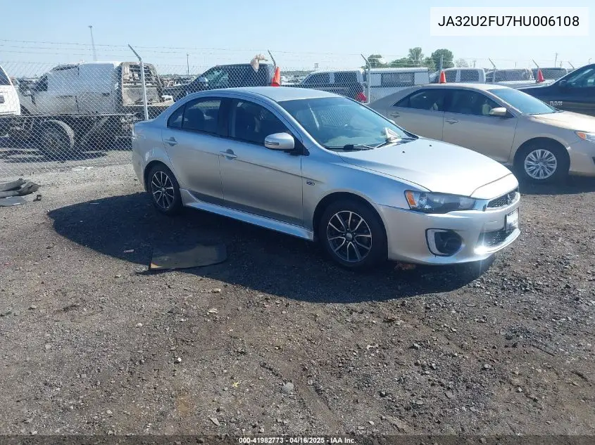 2017 Mitsubishi Lancer Es VIN: JA32U2FU7HU006108 Lot: 41982773