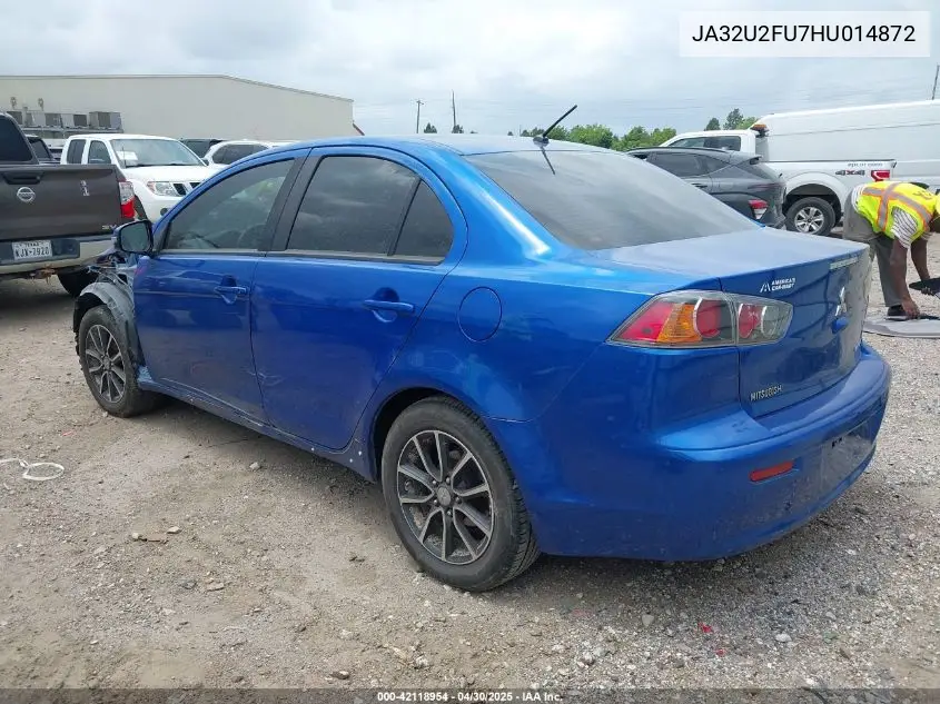 2017 Mitsubishi Lancer Es VIN: JA32U2FU7HU014872 Lot: 42118954