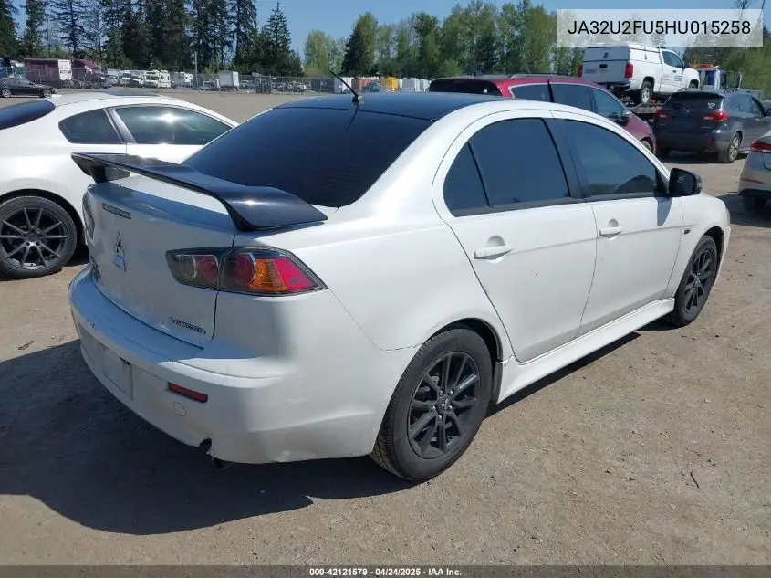 2017 Mitsubishi Lancer Le VIN: JA32U2FU5HU015258 Lot: 42121579