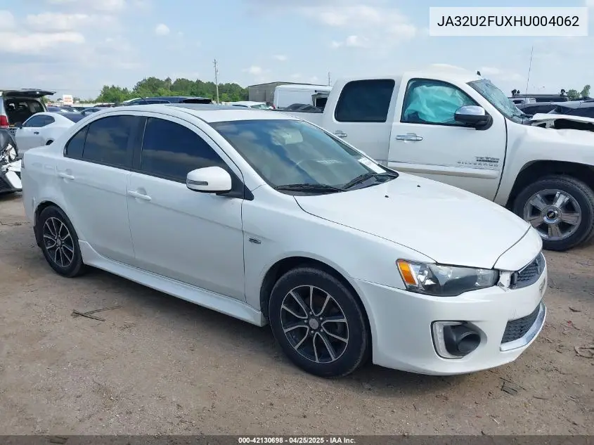 2017 Mitsubishi Lancer Es/Le VIN: JA32U2FUXHU004062 Lot: 42130698