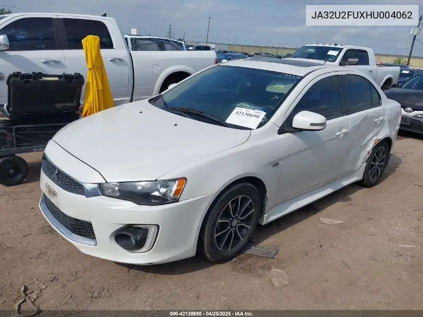 2017 Mitsubishi Lancer Es/Le VIN: JA32U2FUXHU004062 Lot: 42130698