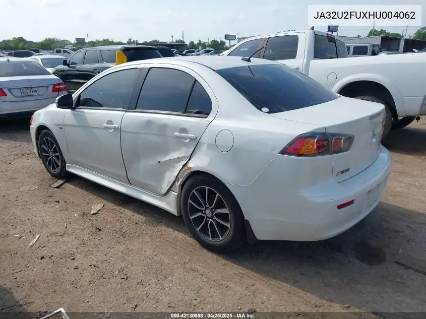 2017 Mitsubishi Lancer Es/Le VIN: JA32U2FUXHU004062 Lot: 42130698