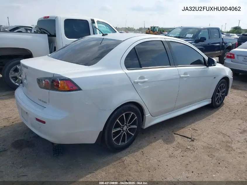 2017 Mitsubishi Lancer Es/Le VIN: JA32U2FUXHU004062 Lot: 42130698