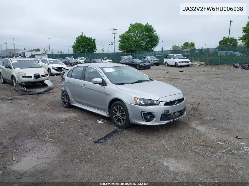 2017 Mitsubishi Lancer Es VIN: JA32V2FW6HU006938 Lot: 42182823