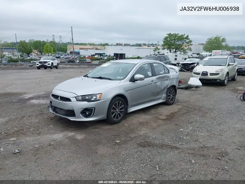 2017 Mitsubishi Lancer Es VIN: JA32V2FW6HU006938 Lot: 42182823
