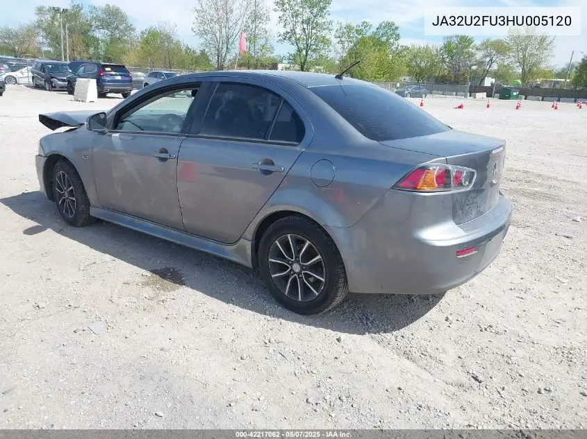 2017 Mitsubishi Lancer Es VIN: JA32U2FU3HU005120 Lot: 42217062