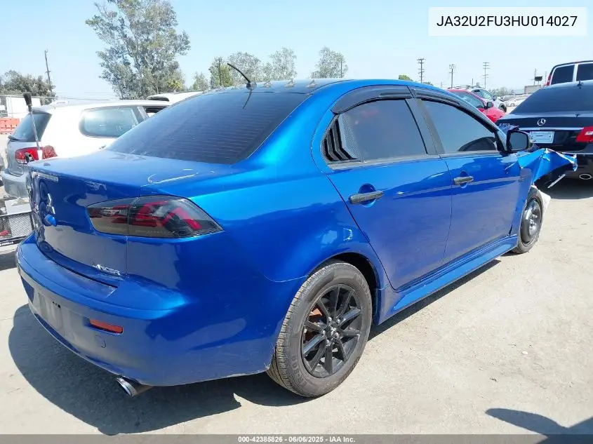 2017 Mitsubishi Lancer Le VIN: JA32U2FU3HU014027 Lot: 42385826