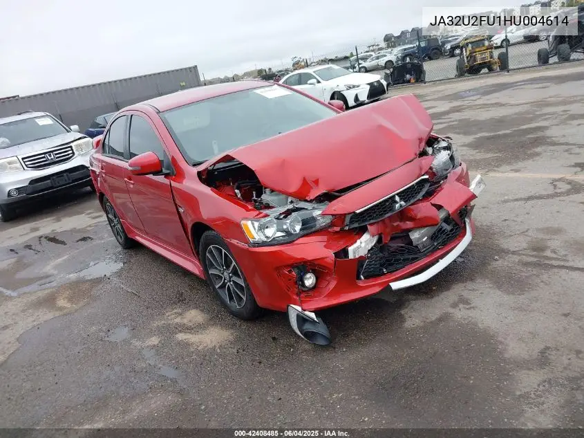 2017 Mitsubishi Lancer Es/Le VIN: JA32U2FU1HU004614 Lot: 42408485