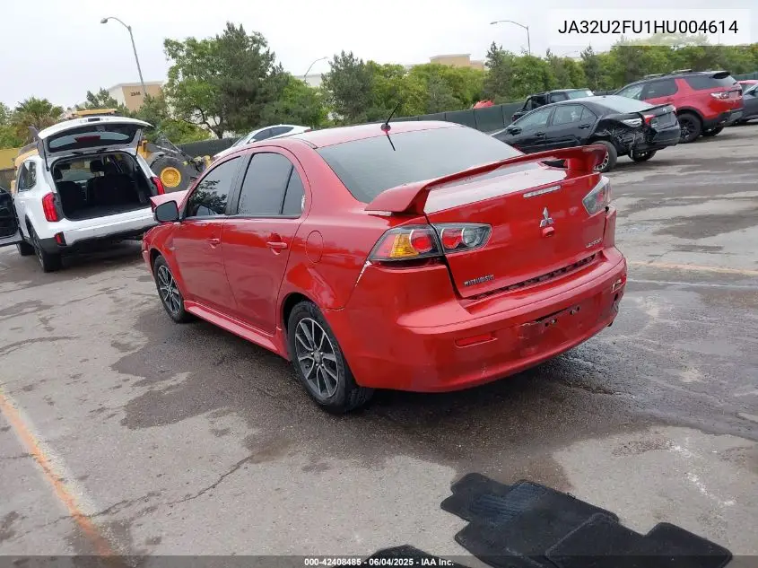 2017 Mitsubishi Lancer Es/Le VIN: JA32U2FU1HU004614 Lot: 42408485