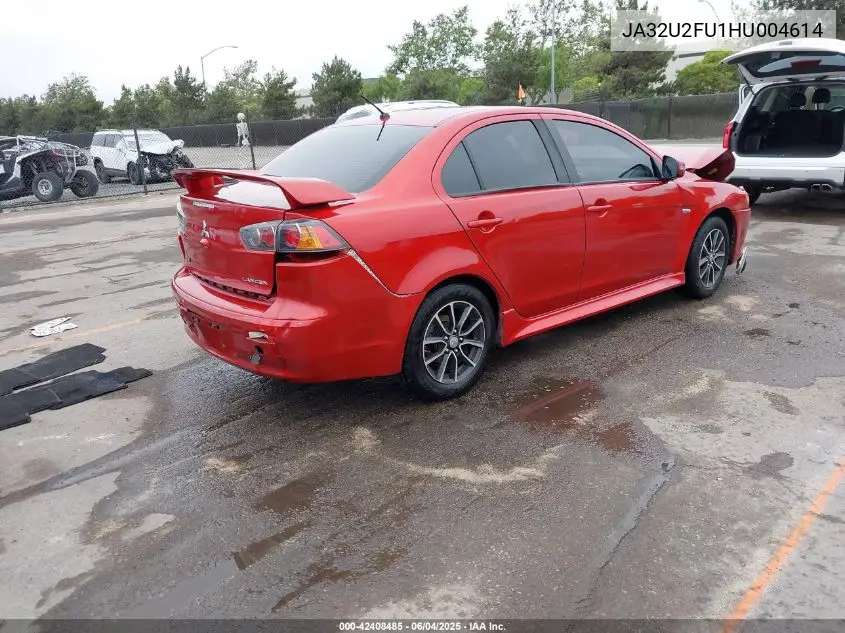 2017 Mitsubishi Lancer Es/Le VIN: JA32U2FU1HU004614 Lot: 42408485
