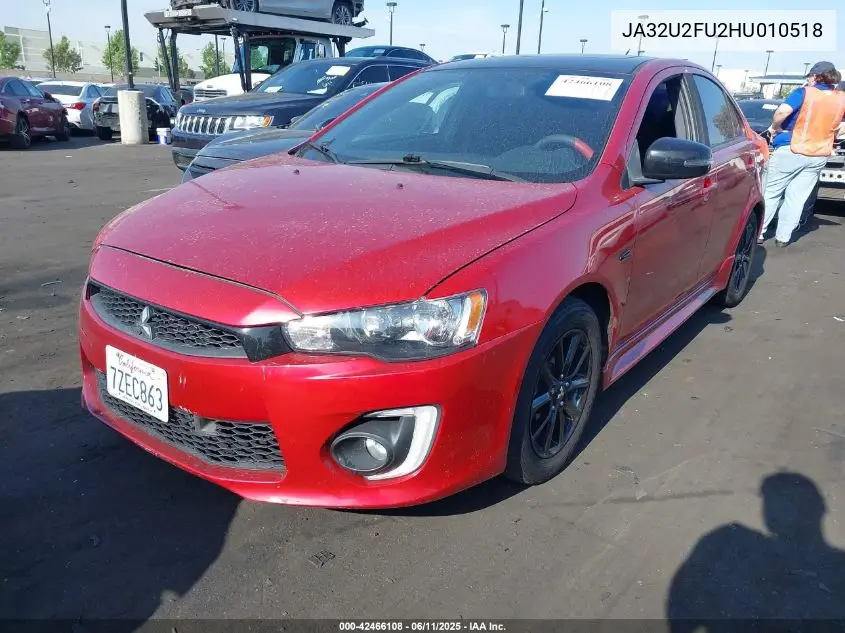 2017 Mitsubishi Lancer Es/Le VIN: JA32U2FU2HU010518 Lot: 42466108