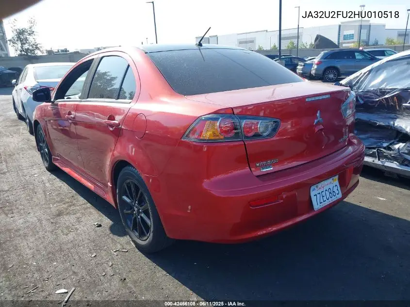 2017 Mitsubishi Lancer Es/Le VIN: JA32U2FU2HU010518 Lot: 42466108