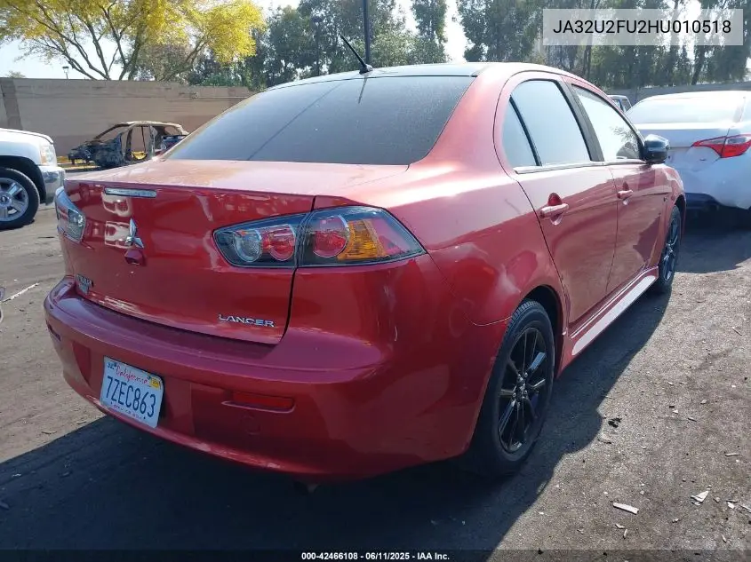 2017 Mitsubishi Lancer Es/Le VIN: JA32U2FU2HU010518 Lot: 42466108