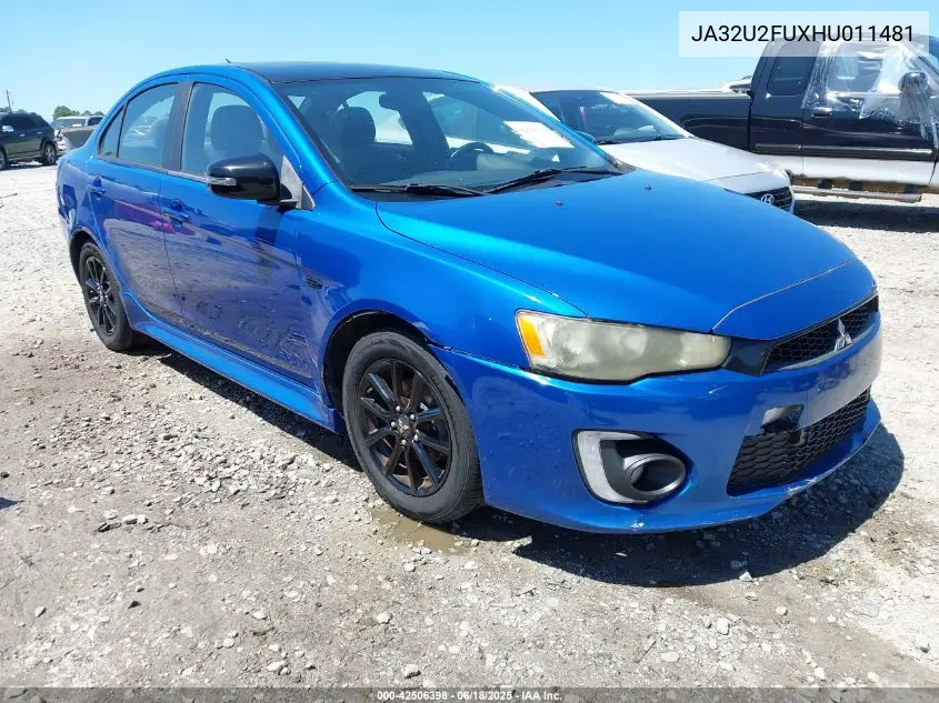 2017 Mitsubishi Lancer Le VIN: JA32U2FUXHU011481 Lot: 42506398
