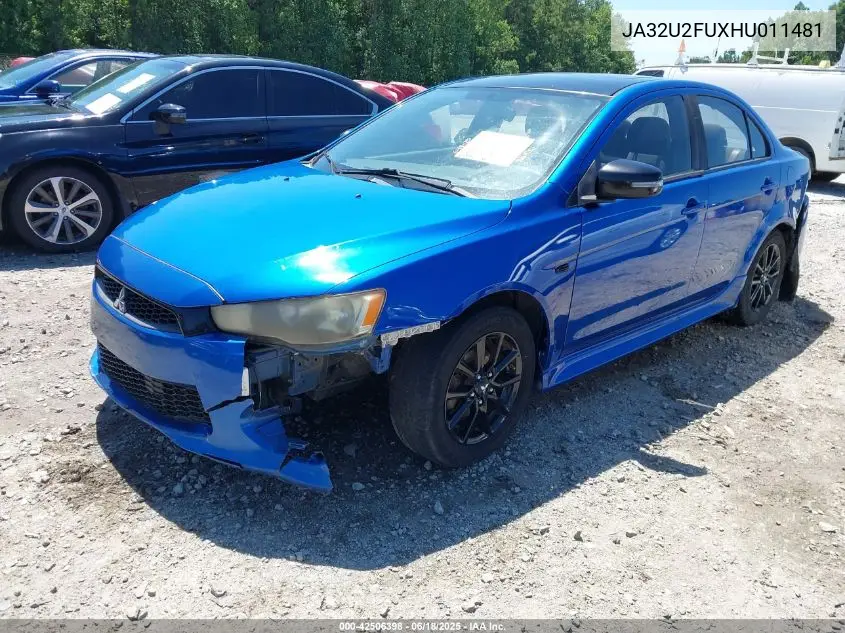 2017 Mitsubishi Lancer Le VIN: JA32U2FUXHU011481 Lot: 42506398