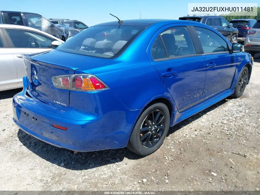 2017 Mitsubishi Lancer Le VIN: JA32U2FUXHU011481 Lot: 42506398