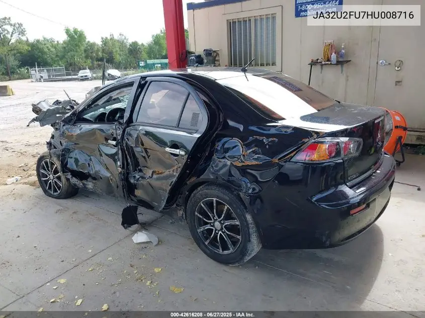 2017 Mitsubishi Lancer Es/Le VIN: JA32U2FU7HU008716 Lot: 42616208