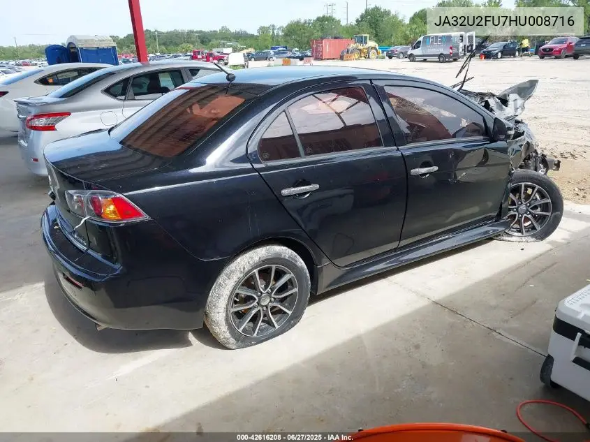 2017 Mitsubishi Lancer Es/Le VIN: JA32U2FU7HU008716 Lot: 42616208