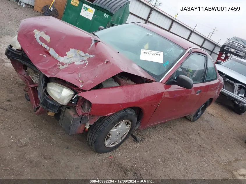 1998 Mitsubishi Mirage De VIN: JA3AY11ABWU017459 Lot: 40992204