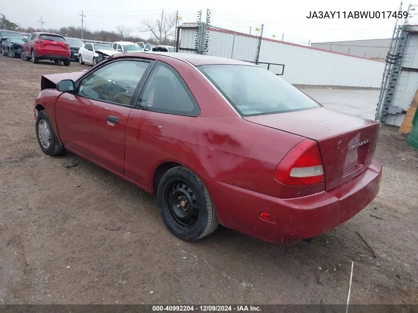 1998 Mitsubishi Mirage De VIN: JA3AY11ABWU017459 Lot: 40992204