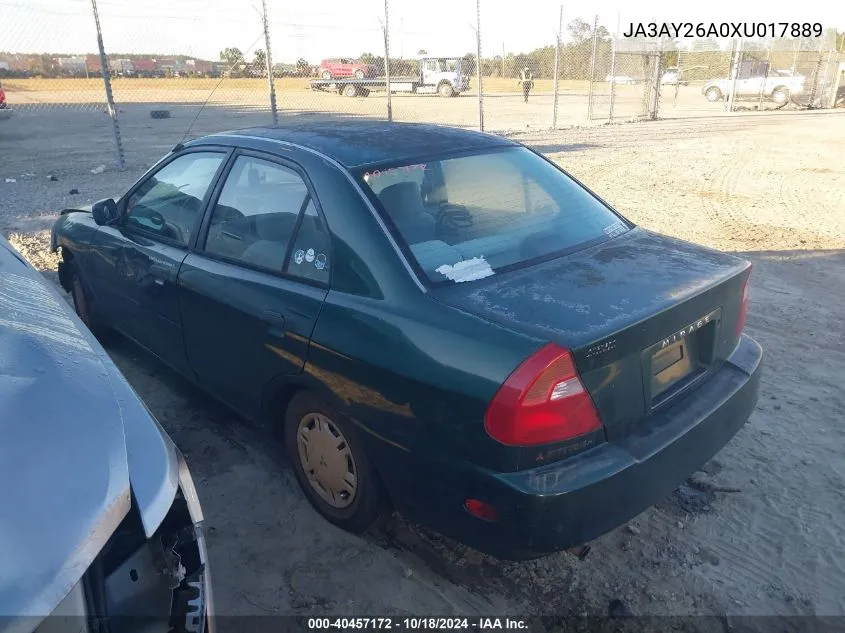 1999 Mitsubishi Mirage De VIN: JA3AY26A0XU017889 Lot: 40457172