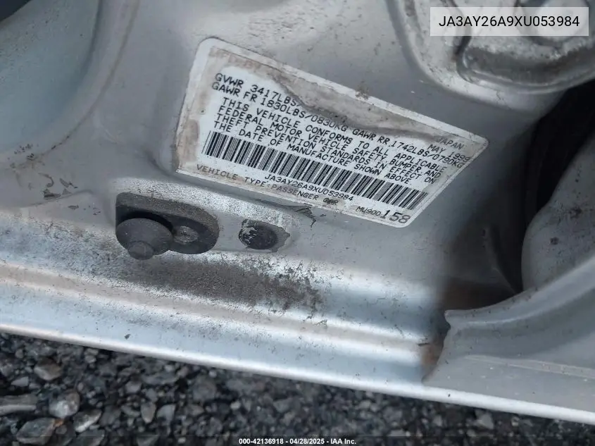 1999 Mitsubishi Mirage De VIN: JA3AY26A9XU053984 Lot: 42136918
