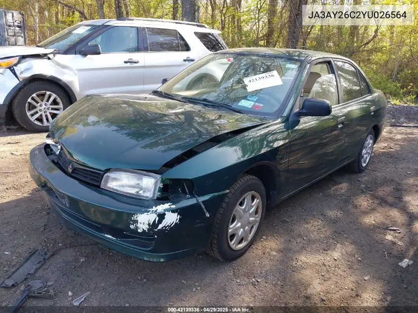 2000 Mitsubishi Mirage De VIN: JA3AY26C2YU026564 Lot: 42139336