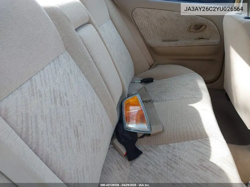 2000 Mitsubishi Mirage De VIN: JA3AY26C2YU026564 Lot: 42139336
