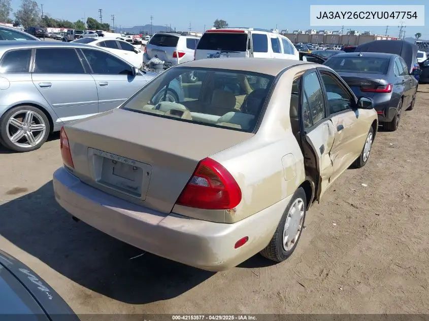 2000 Mitsubishi Mirage De VIN: JA3AY26C2YU047754 Lot: 42153577