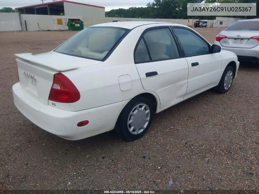 2001 Mitsubishi Mirage Es VIN: JA3AY26C91U025367 Lot: 42234058