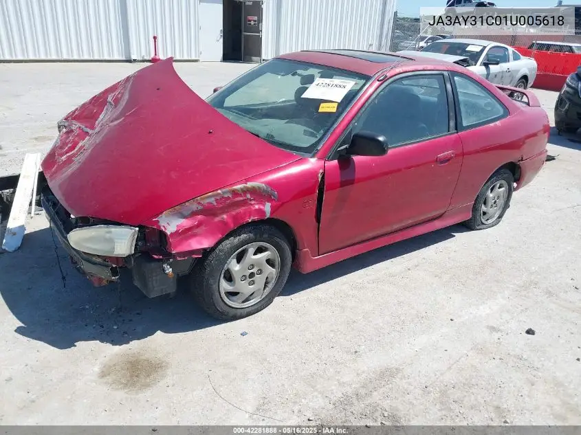 2001 Mitsubishi Mirage Ls VIN: JA3AY31C01U005618 Lot: 42281888