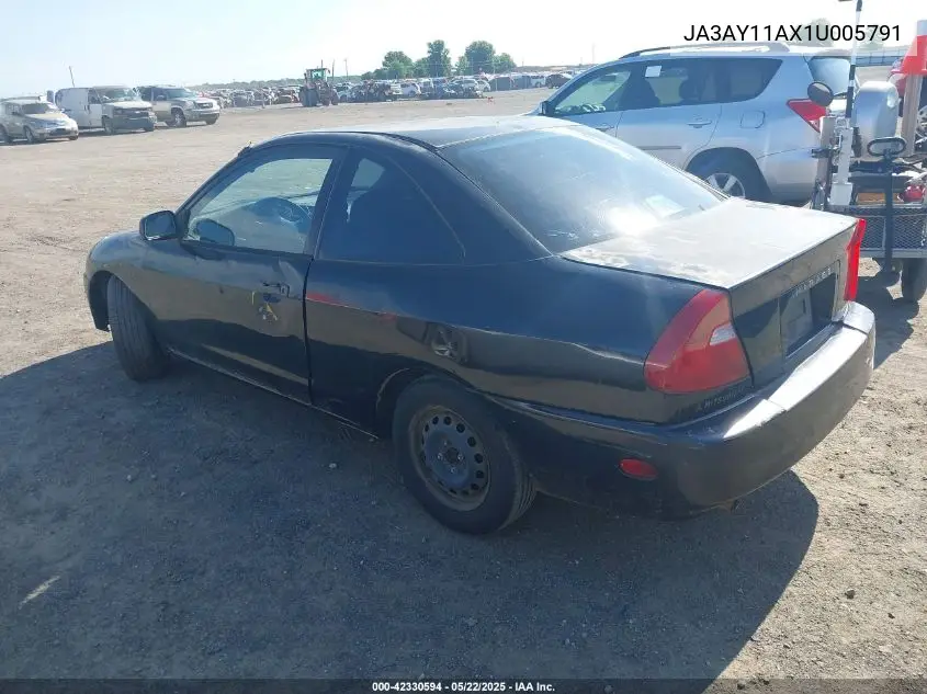 2001 Mitsubishi Mirage De VIN: JA3AY11AX1U005791 Lot: 42330594